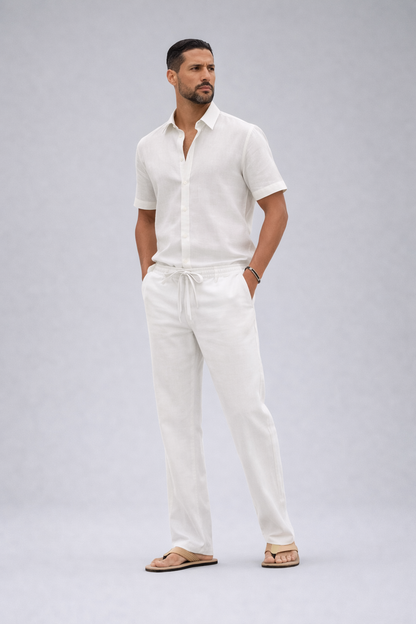 Arturo - Heren broek - Luchtige zomerbroek in linnenstijl - Katoenmix - Lente / Zomer