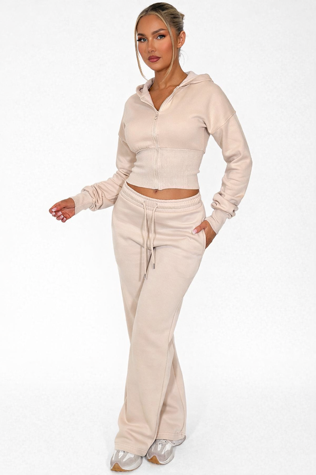 Aroa – Corset co-ord set met hoodie en jogger – Katoenmix - Alle seizoenen