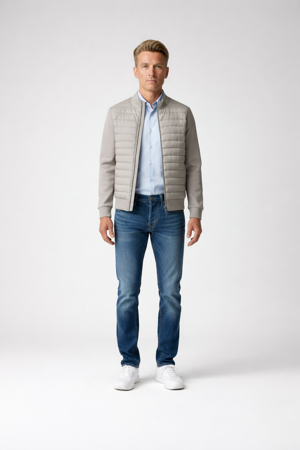 Vanni – Heren bomberjack met gewatteerde voorkant – Polyester met katoen – Lente / Herfst