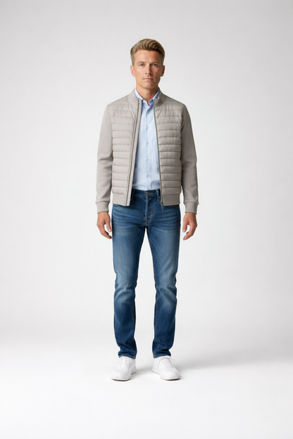 Vanni – Heren bomberjack met gewatteerde voorkant – Polyester met katoen – Lente / Herfst