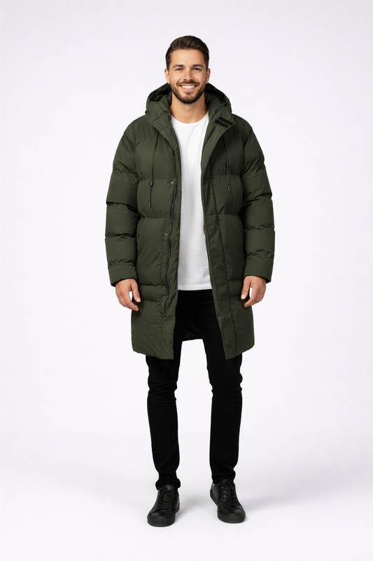 Daan - Lange winterjas voor heren – Gerecycled polyester – Herfst / Winter