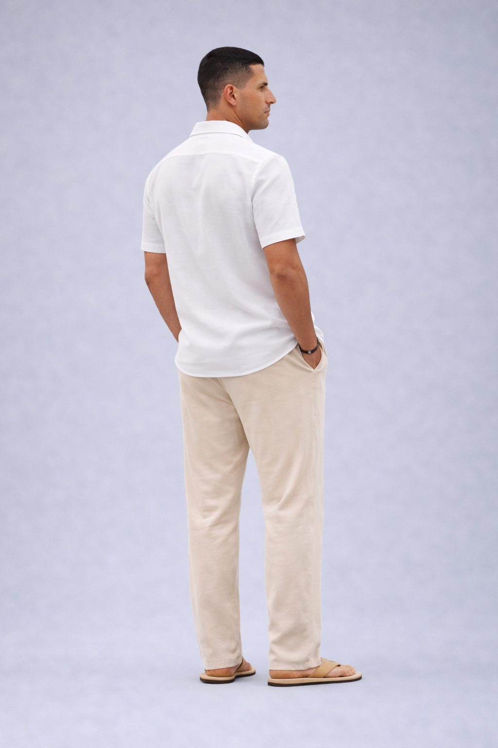 Genaro - Heren broek - Comfortabele zomerbroek met linnenlook - Katoenmix - Lente / Zomer