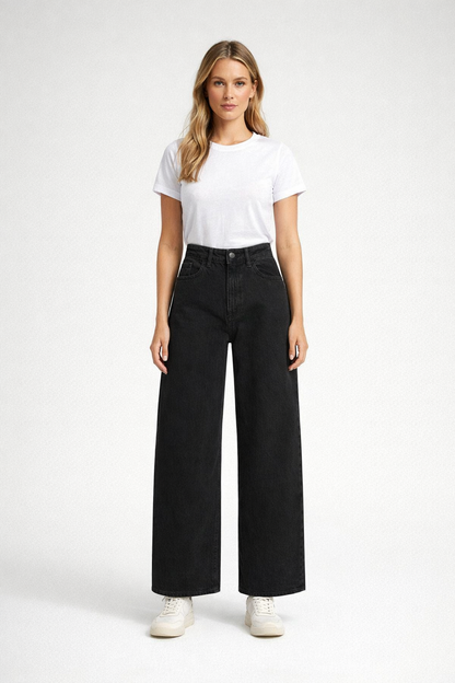 Jady - Dames high-waist wide-fit jeans – katoenmix -  Alle seizoenen