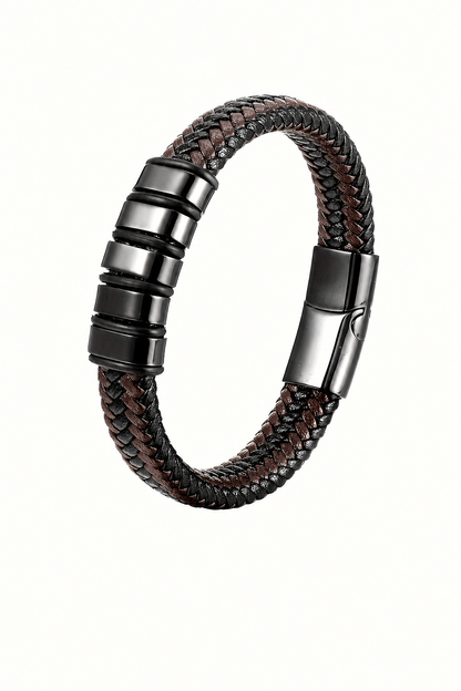 Fidel – Luxe gevlochten herenarmband – PU-leer & magnetische sluiting – Alle seizoenen