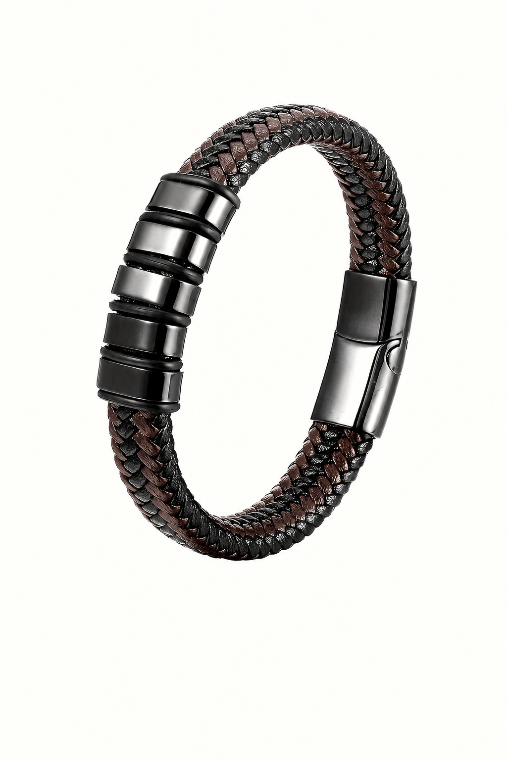 Fidel – Luxe gevlochten herenarmband – PU-leer & magnetische sluiting – Alle seizoenen