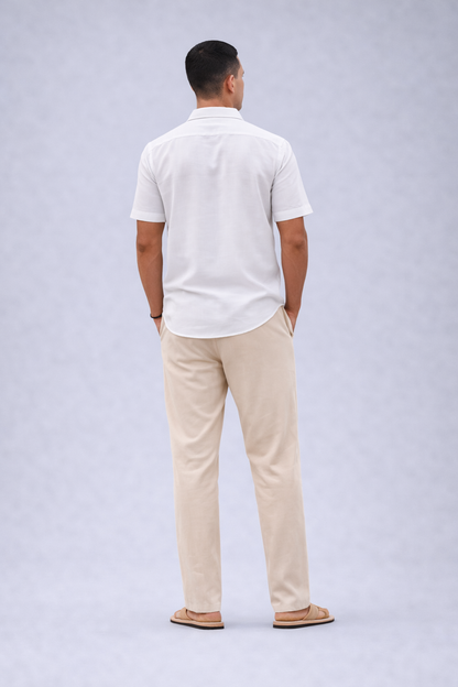 Genaro - Heren broek - Comfortabele zomerbroek met linnenlook - Katoenmix - Lente / Zomer