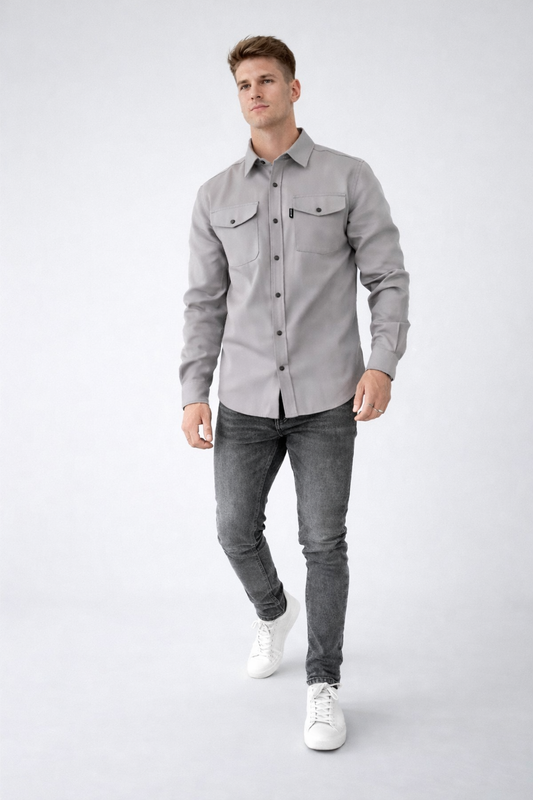 Lucas - Heren casual overshirt -  Katoenmix - Lente / Zomer