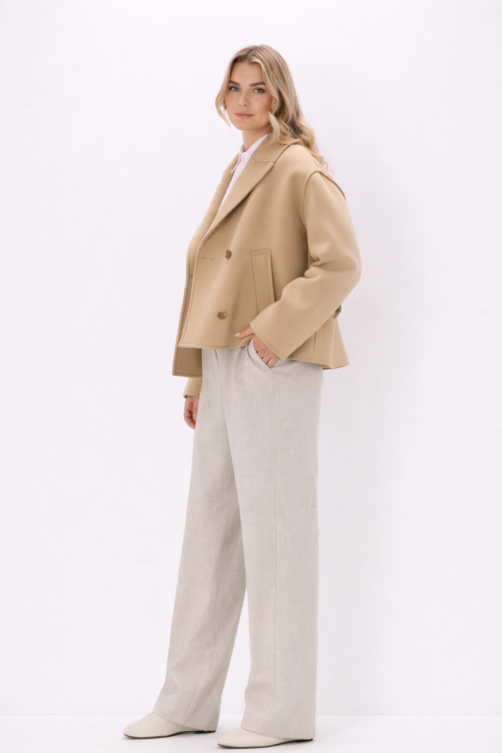 Precilla - Stijlvolle Beaumont korte dames jas – Wolmix – Lente / Zomer