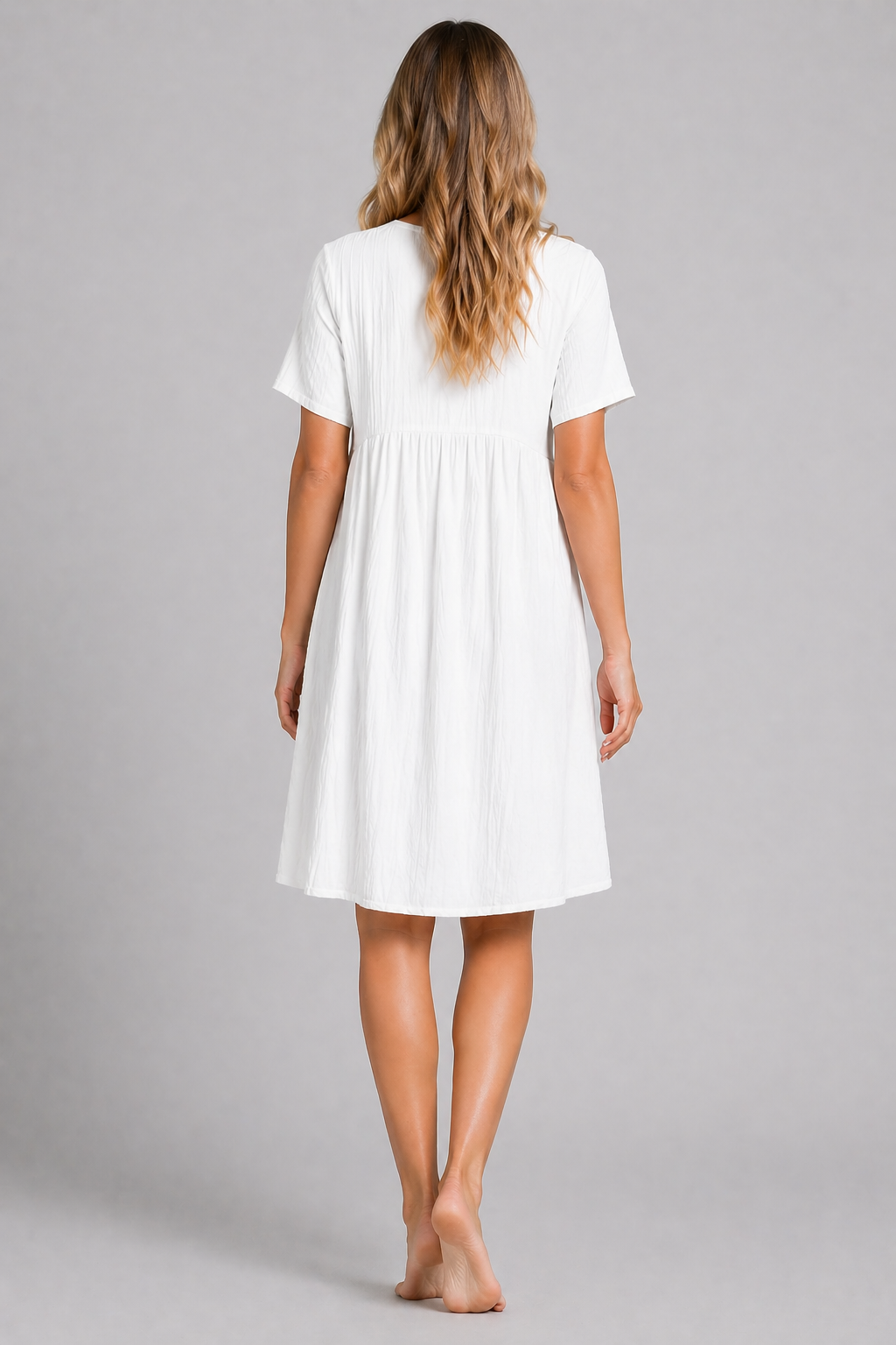 Catharine -Dames elegante zomerjurk met V-hals – luchtige pasvorm – Polymix – Lente / Zomer
