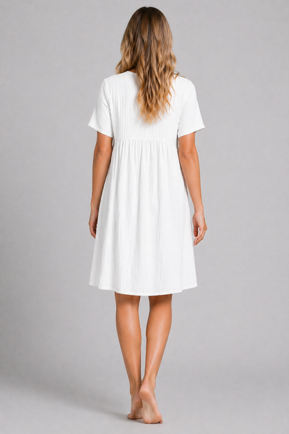 Catharine -Dames elegante zomerjurk met V-hals – luchtige pasvorm – Polymix – Lente / Zomer