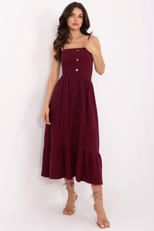 Stefanie – Lange dames chiffon jurk  – Katoen – Lente / Zomer