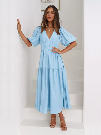 Elanor - Midi-jurk voor dames - Polyester - Lente / Zomer