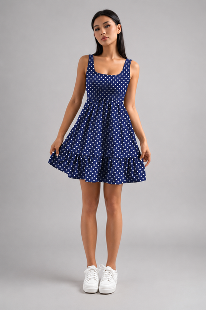 Orlina – Elegante damesjurk met volantzoom – Polyestermix – Lente / Zomer