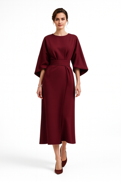 Ana – Elegante gelegenheidsjurk voor dames met vleermuismouwen – Polyester – Lente / Zomer