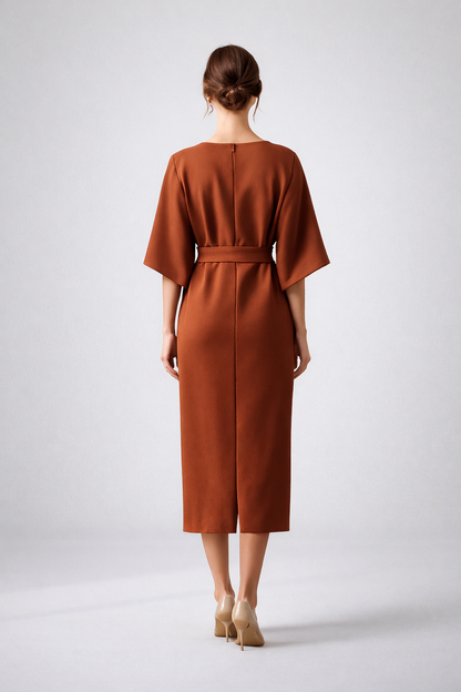 Ana – Elegante gelegenheidsjurk voor dames met vleermuismouwen – Polyester – Lente / Zomer