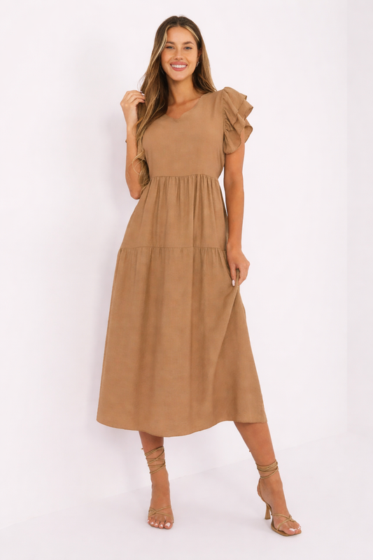 Chelsey – Midi-jurk voor dames – Viscosemix – Lente / Zomer