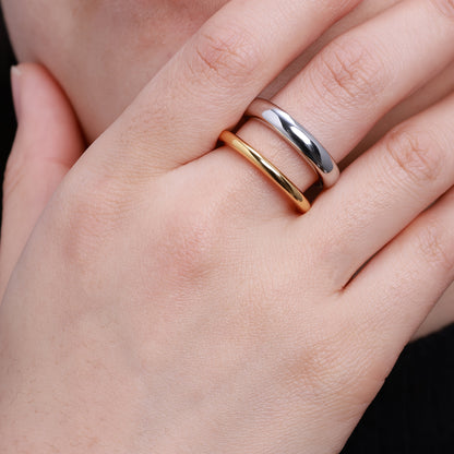 Ofelia – Dames ring – Tweekleurig design – Roestvrij staal – Alle seizoenen