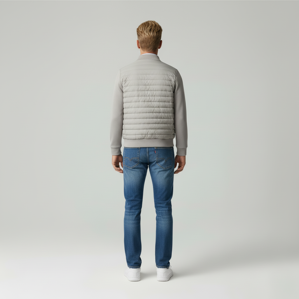 Vanni – Heren bomberjack met gewatteerde voorkant – Polyester met katoen – Lente / Herfst