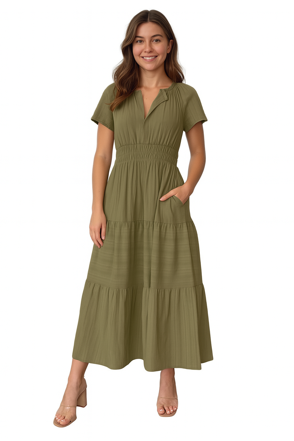 Hanna - Elegante  boho dames jurk – Polyester / Spandex – Lente / Zomer