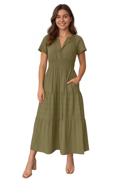 Hanna - Elegante  boho dames jurk – Polyester / Spandex – Lente / Zomer