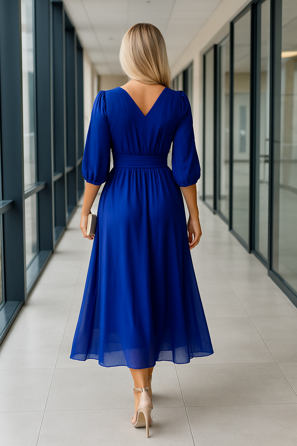 Angel – V-hals chiffon jurk – Polymix – Lente / Zomer