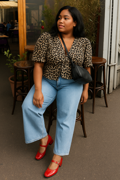 Leonie - Dames blouse Leopard print - Polymix - Lente / Zomer
