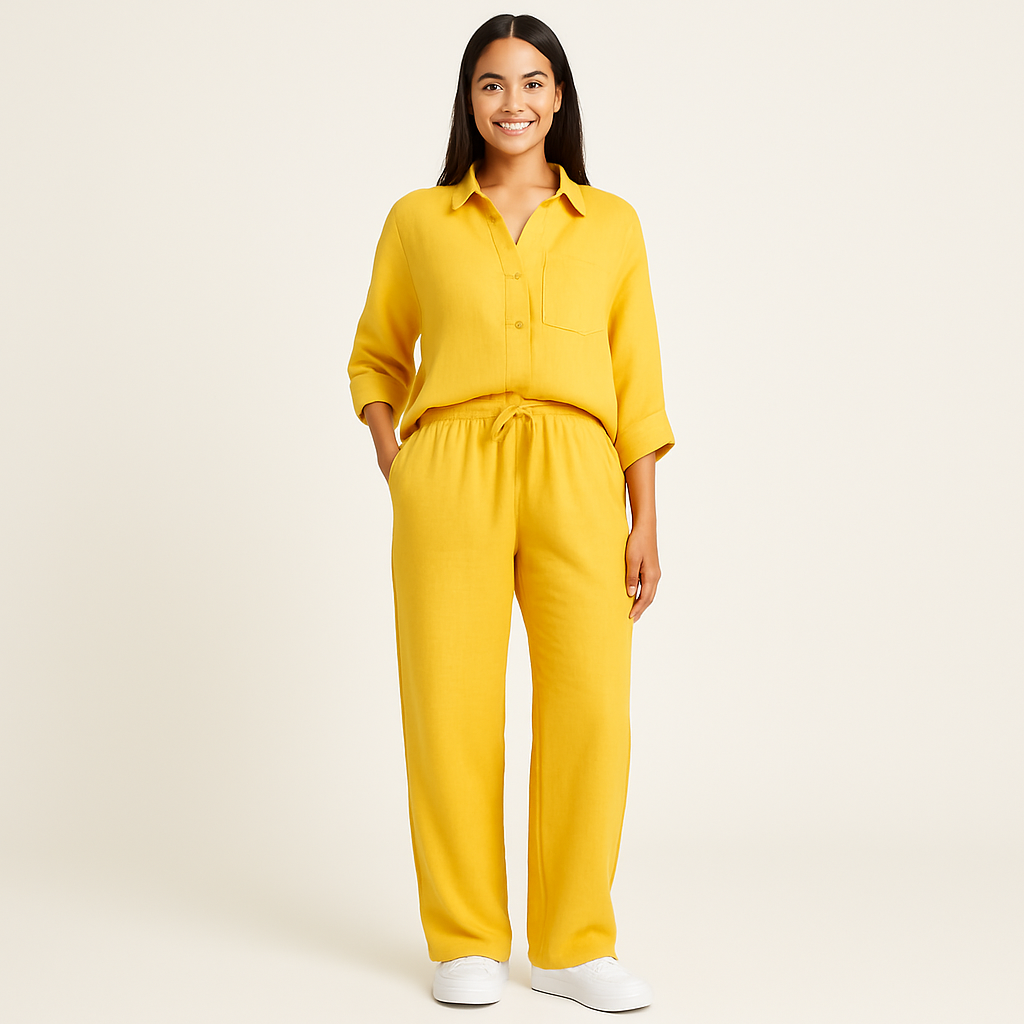 Patricia – Dames set van katoen/linnen – Lente / Zomer
