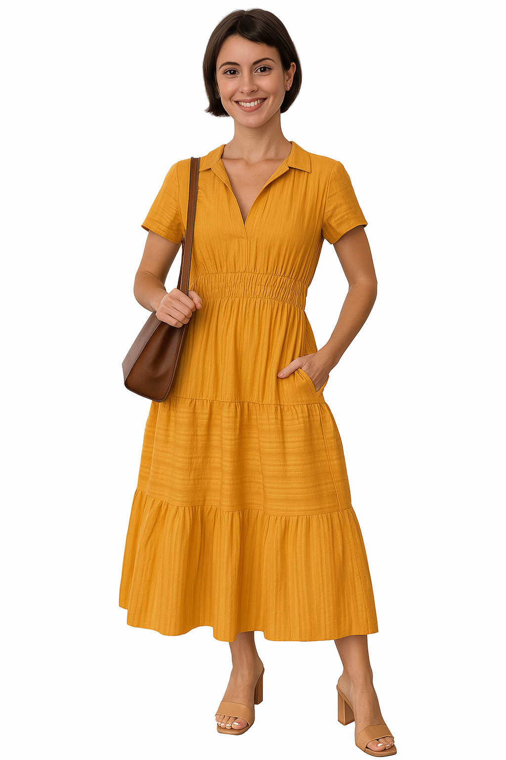 Hanna - Elegante  boho dames jurk – Polyester / Spandex – Lente / Zomer