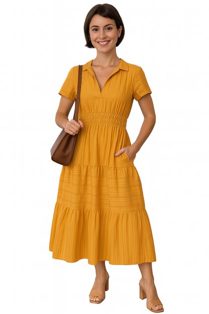 Hanna - Elegante  boho dames jurk – Polyester / Spandex – Lente / Zomer