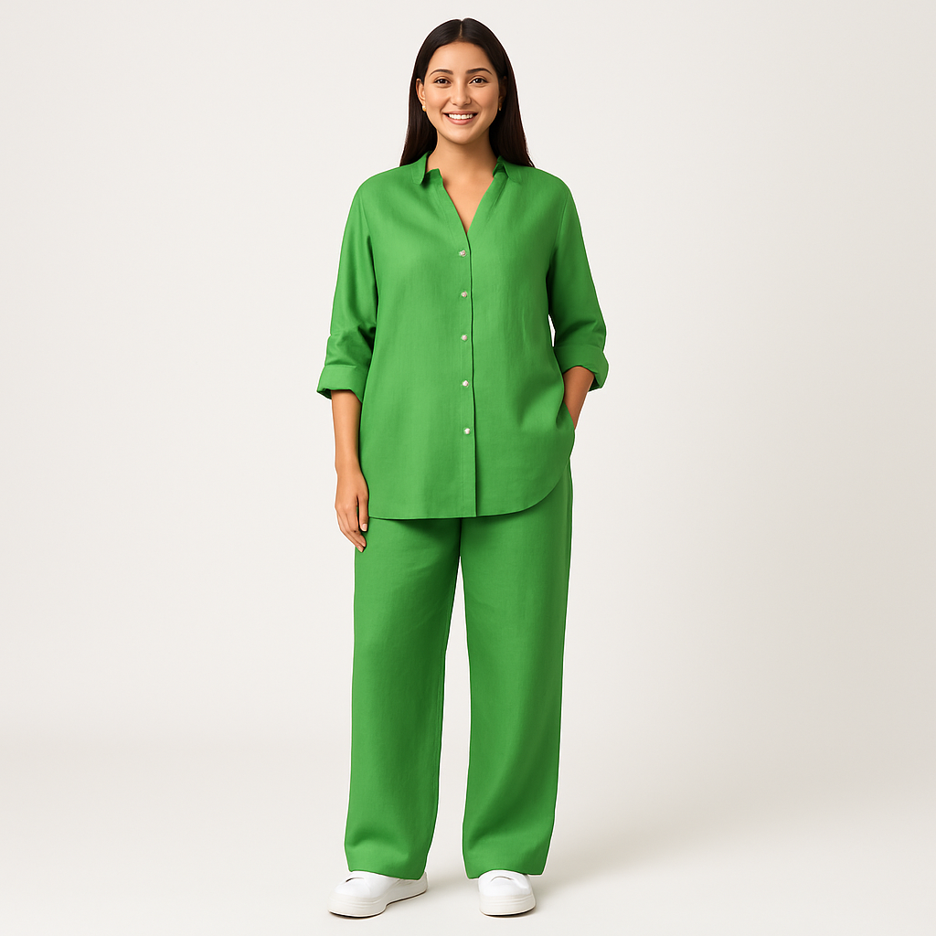 Patricia – Dames set van katoen/linnen – Lente / Zomer