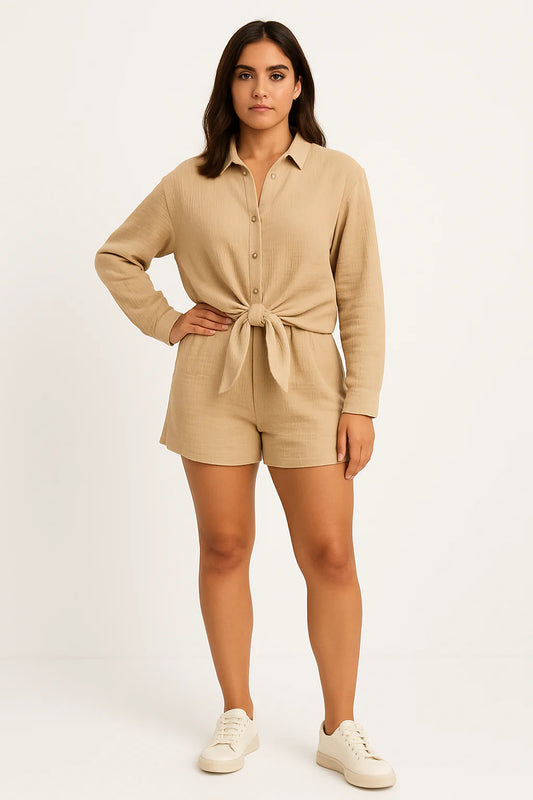 Ariana – Luchtige trendy set voor dames – Comfort en stijl – Katoenmix – Lente / Zomer