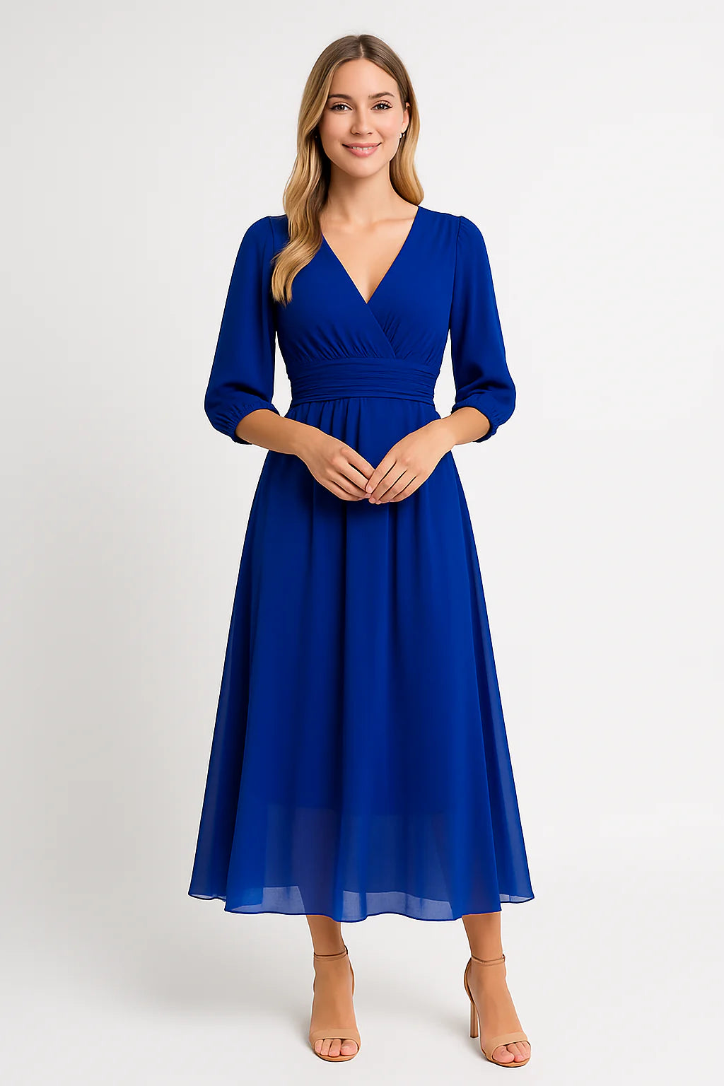 Angel – V-hals chiffon jurk – Polymix – Lente / Zomer