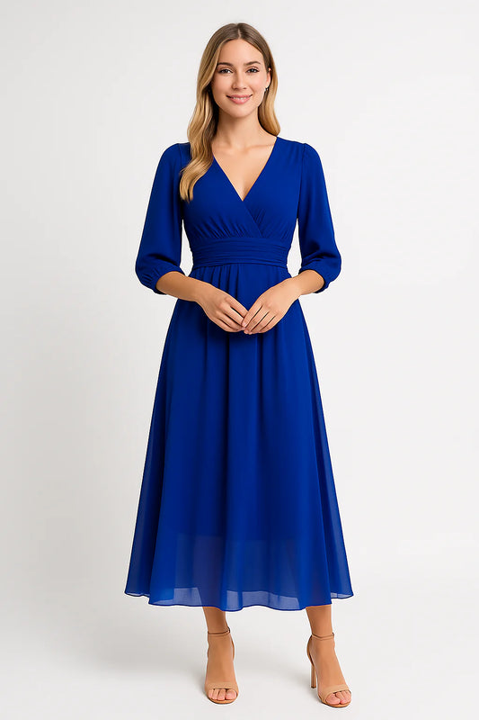 Angel – V-hals chiffon jurk – Polymix – Lente / Zomer