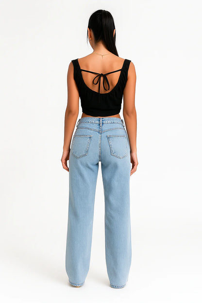 Élodie - Dames - Jeans broek - Kantoen - Alle seizoenen