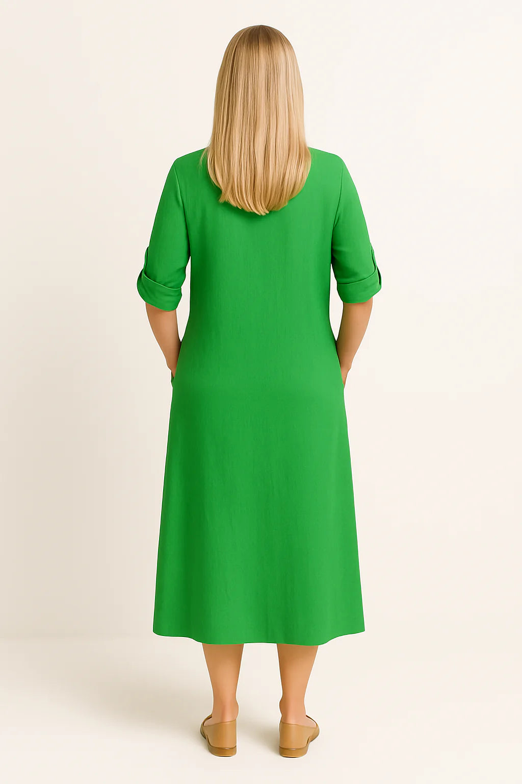 Thalia - Dames jurk met zakken - Linnen - Lente / Zomer