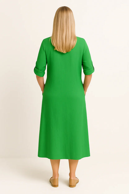 Thalia - Dames jurk met zakken - Linnen - Lente / Zomer