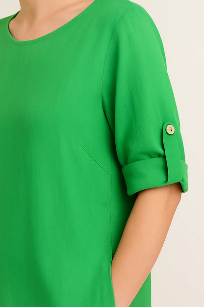 Thalia - Dames jurk met zakken - Linnen - Lente / Zomer