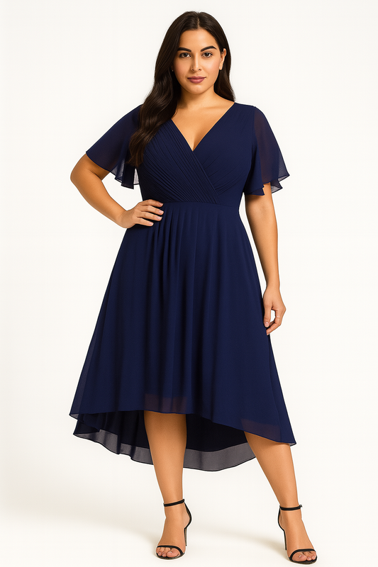 Fabia - Dames korsetjurk met Ruchesmouwen - Polymix - Lente / Zomer