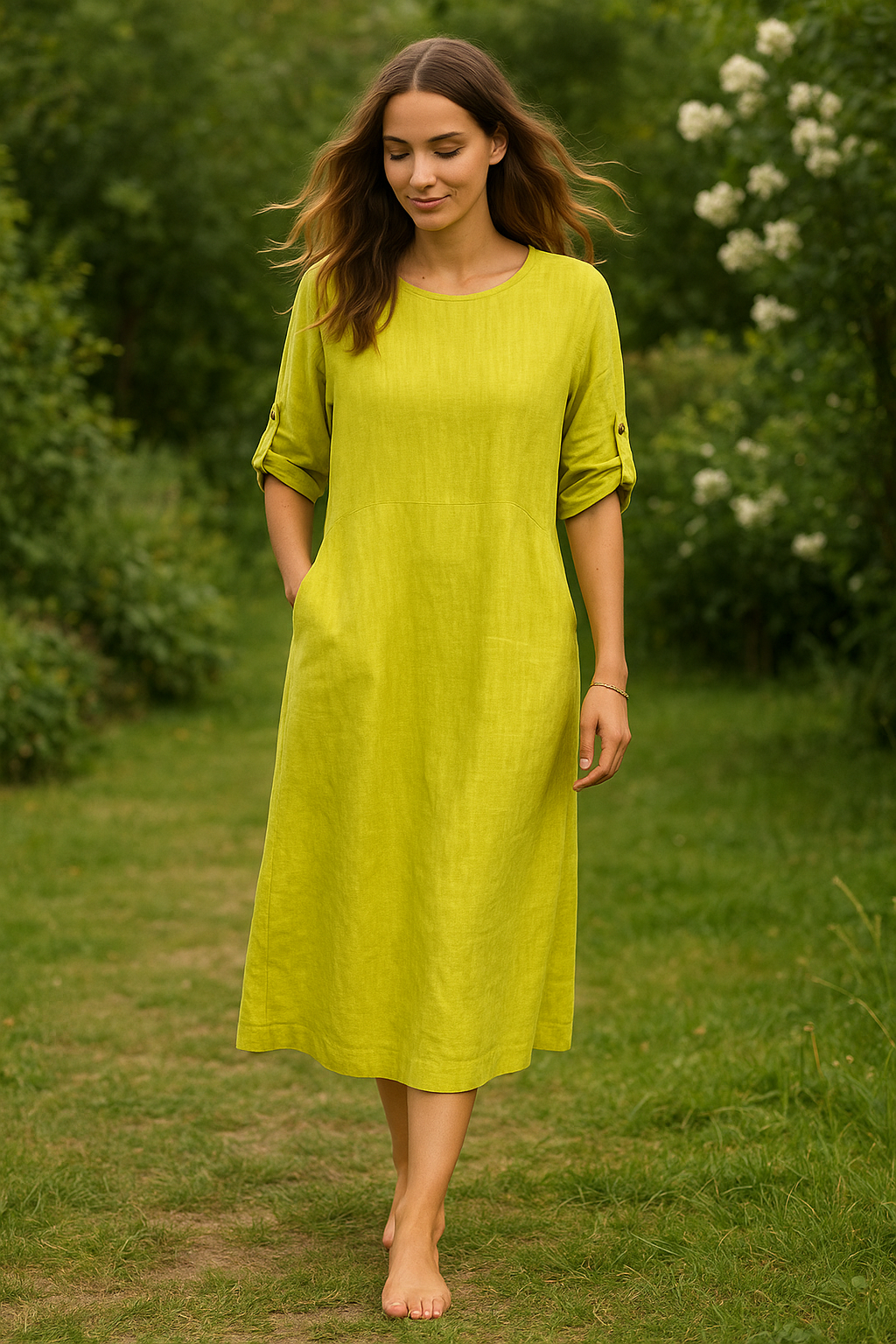 Thalia - Jurk met zakken - Linnen - Lente / Zomer