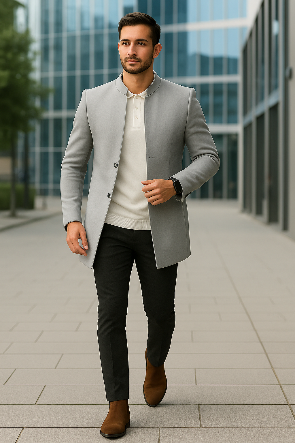 Alejandro – Halflange blazer voor heren – Polyester – Multi-seizoen
