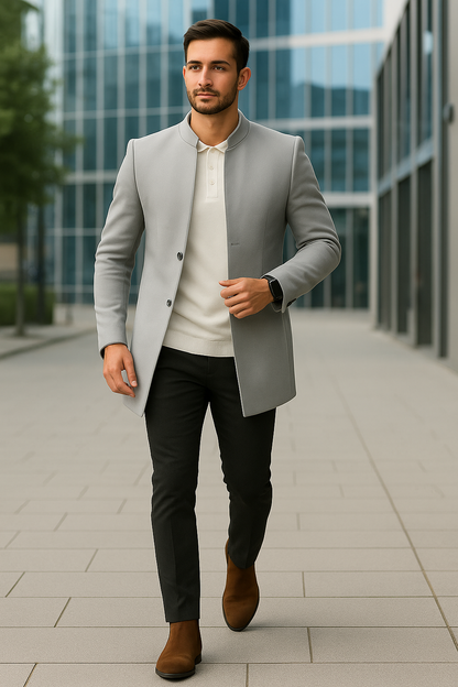 Alejandro – Halflange blazer voor heren – Polyester – Multi-seizoen