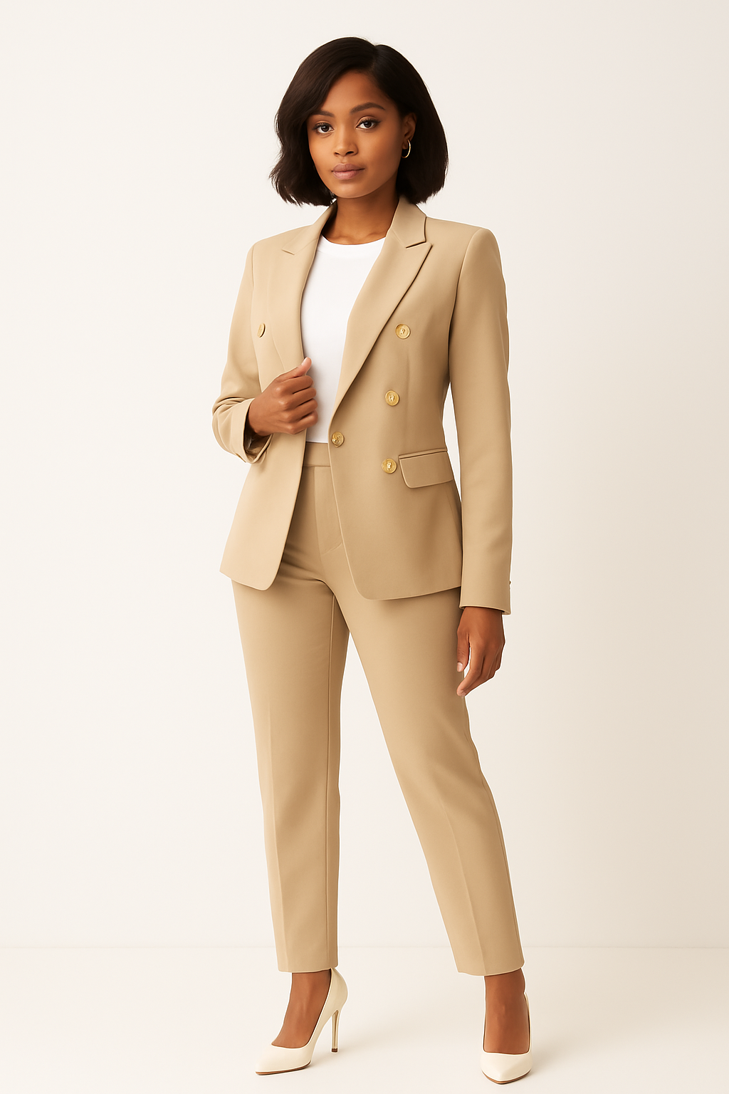 Manon – Elegant dames broekpak (2-delig) – Stretch polymix – Alle seizoenen