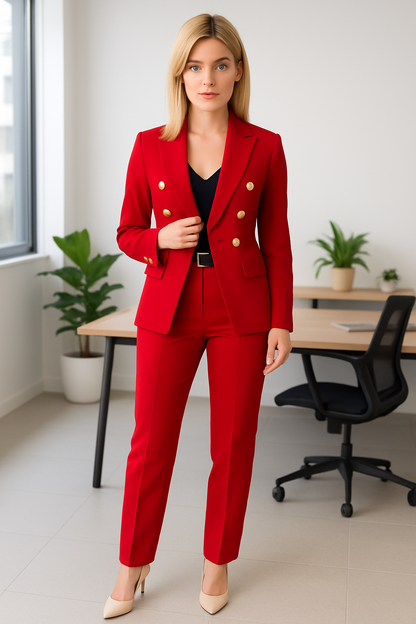 Manon – Elegant dames broekpak (2-delig) – Stretch polymix – Alle seizoenen