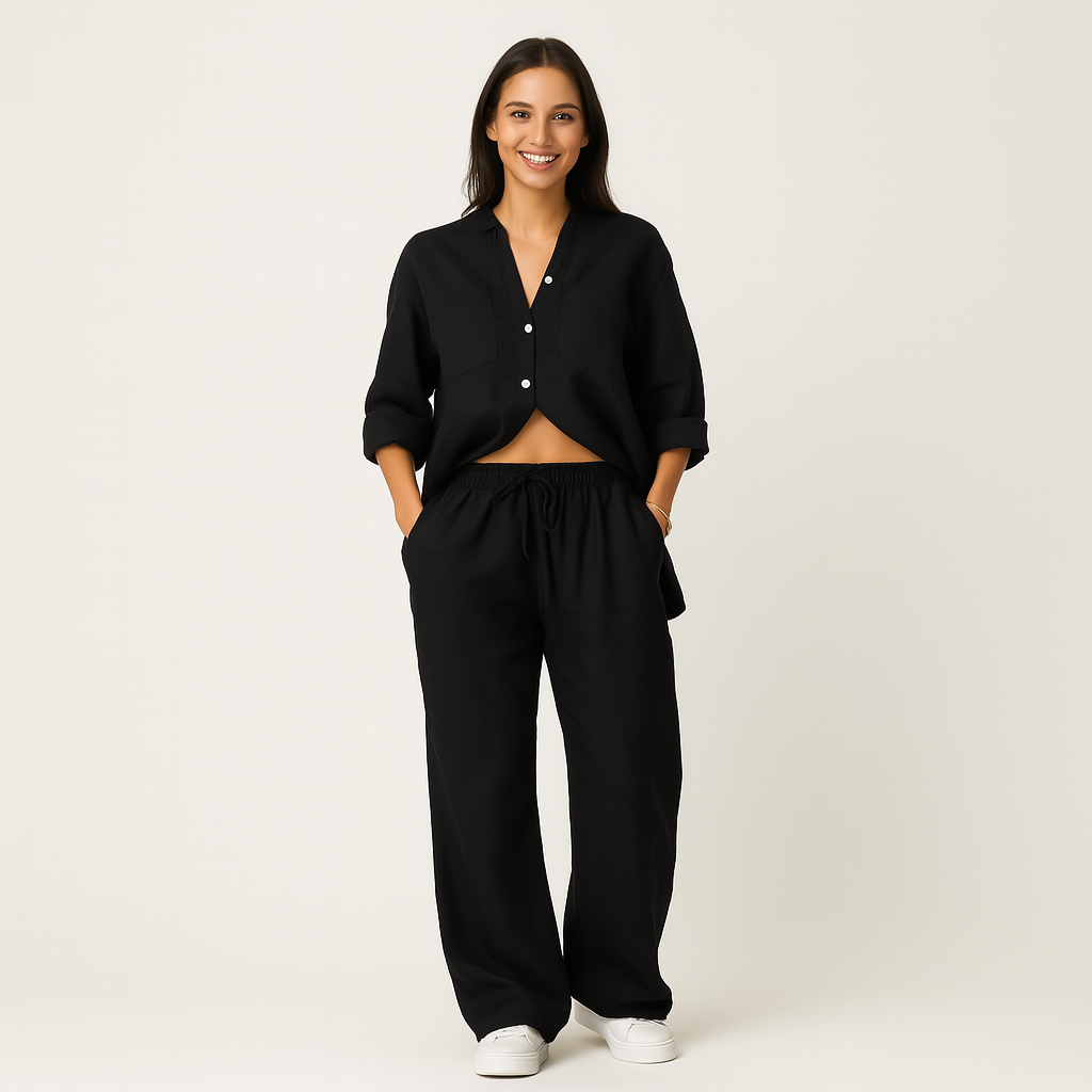 Patricia – Dames set van katoen/linnen – Lente / Zomer