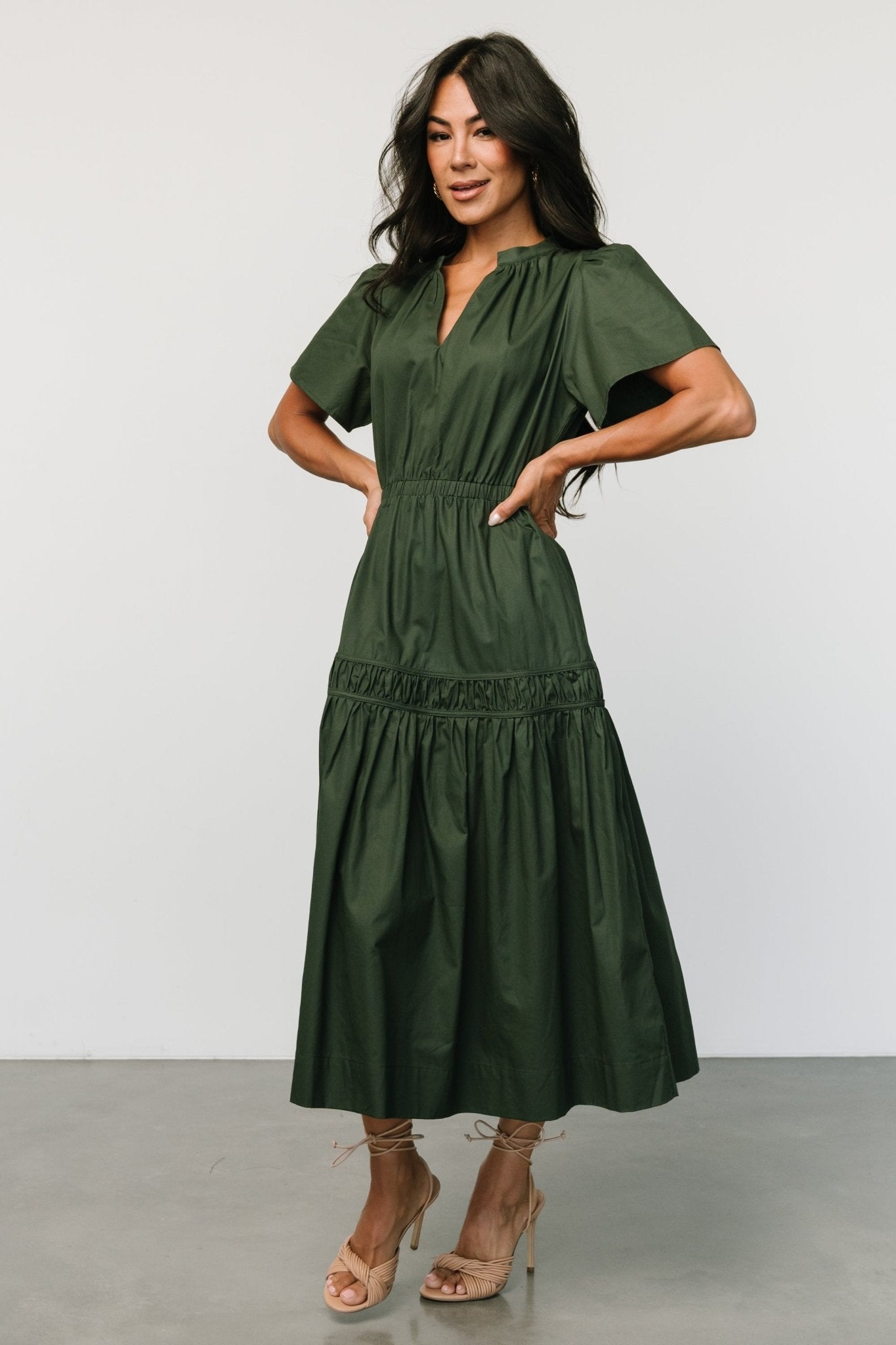 Anoeky - Dames midi jurk - Katoen - Lente / Zomer