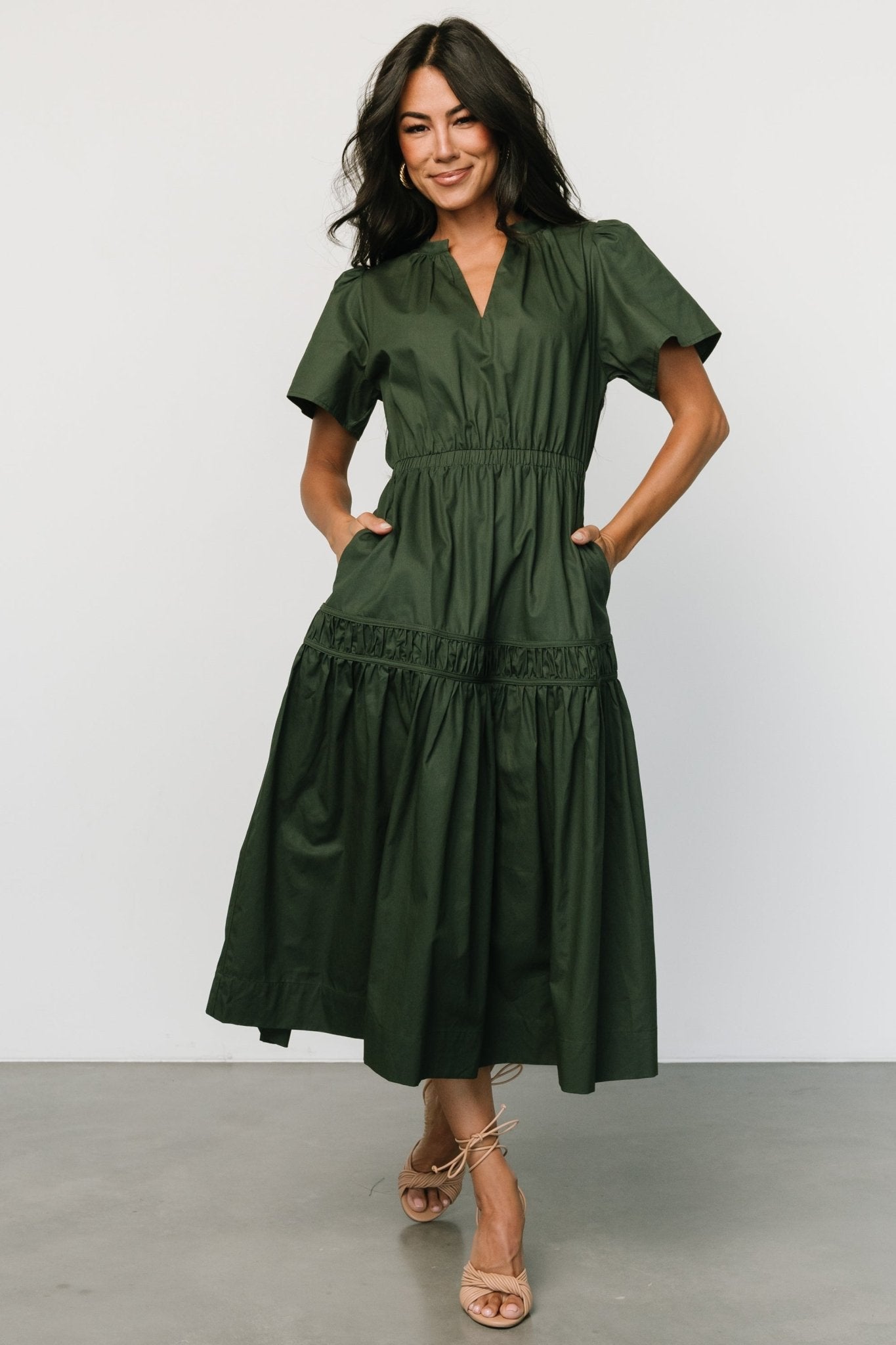 Anoeky - Dames midi jurk - Katoen - Lente / Zomer