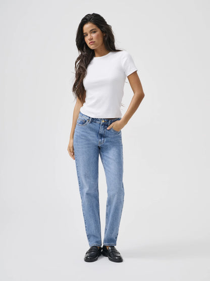 Gloria - Dames denim jeans – Rechte pasvorm – Hoge taille – Lente / Zomer