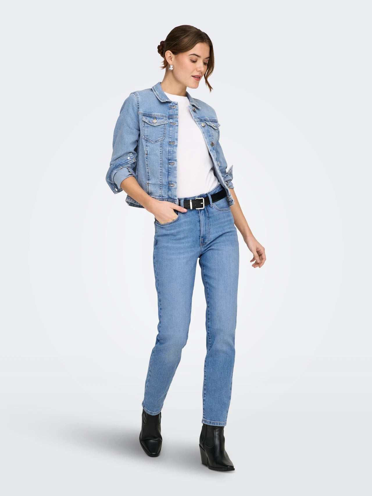 Kelly – Dames rechte pasvorm jeans – Hoge taille – Katoen – Lente / Zomer
