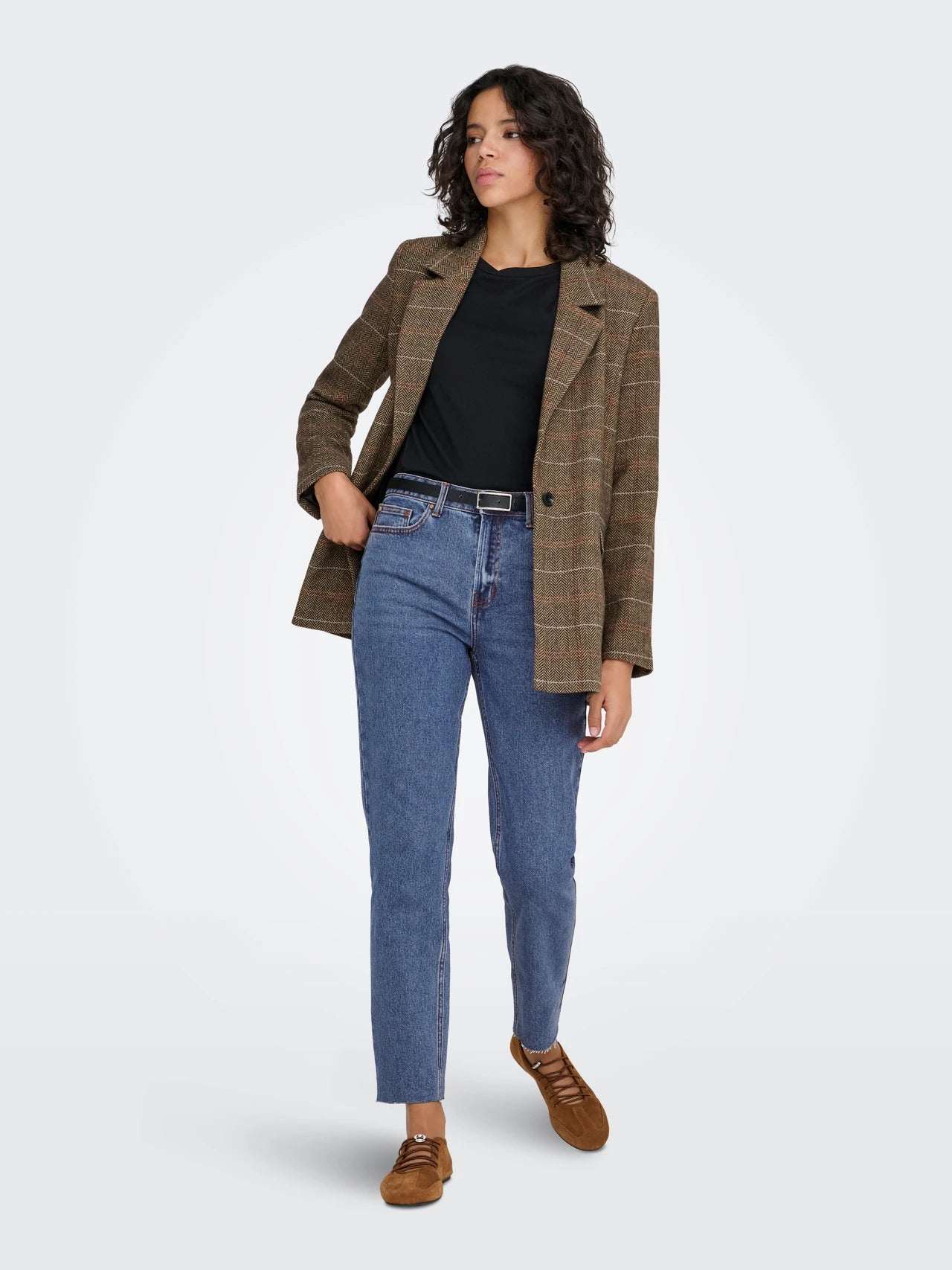 Evelien - Dames hoge taille jeans – Rechte pasvorm – Katoen – Lente / Zomer