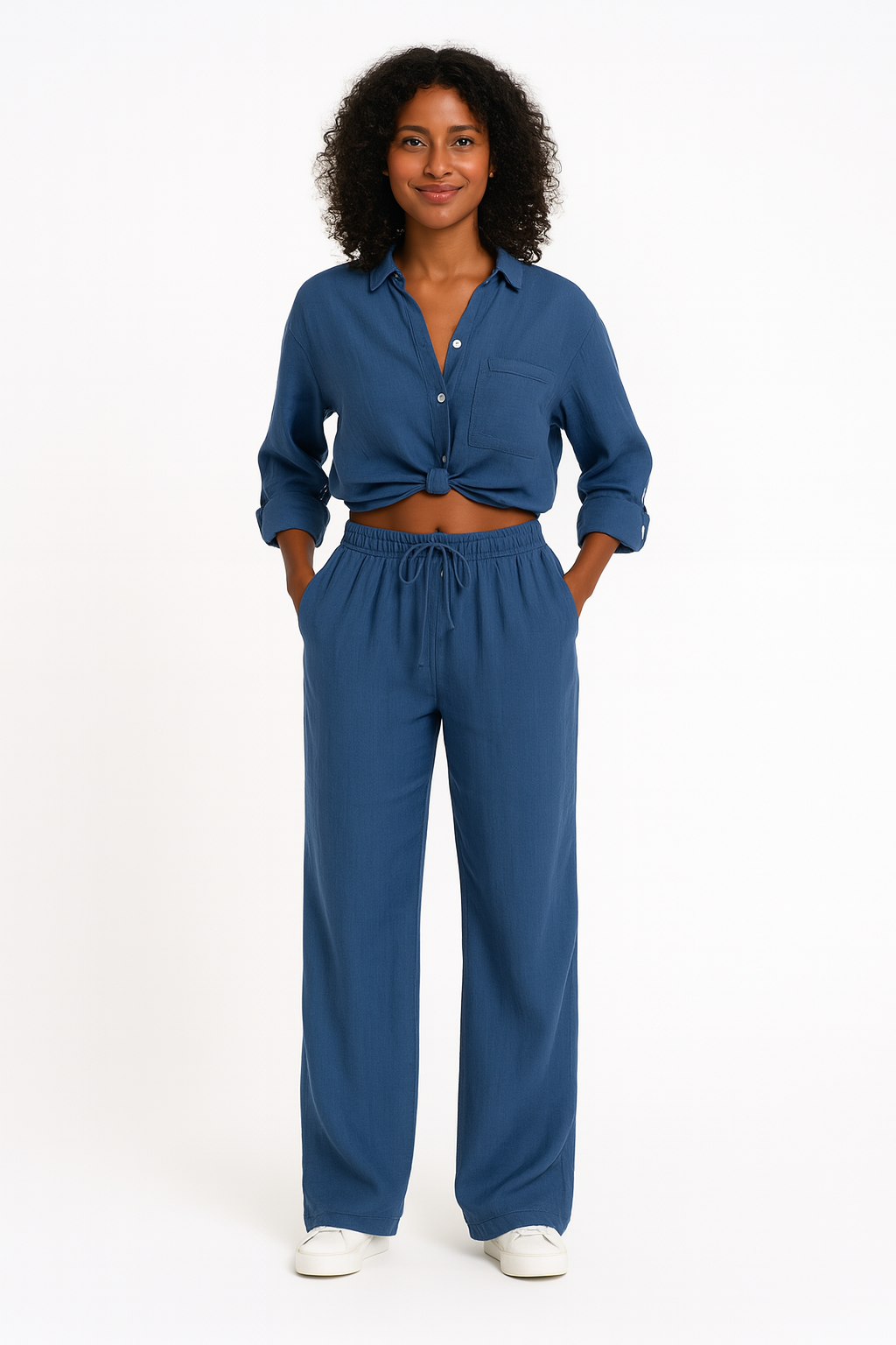 Patricia – Dames set van katoen/linnen – Lente / Zomer